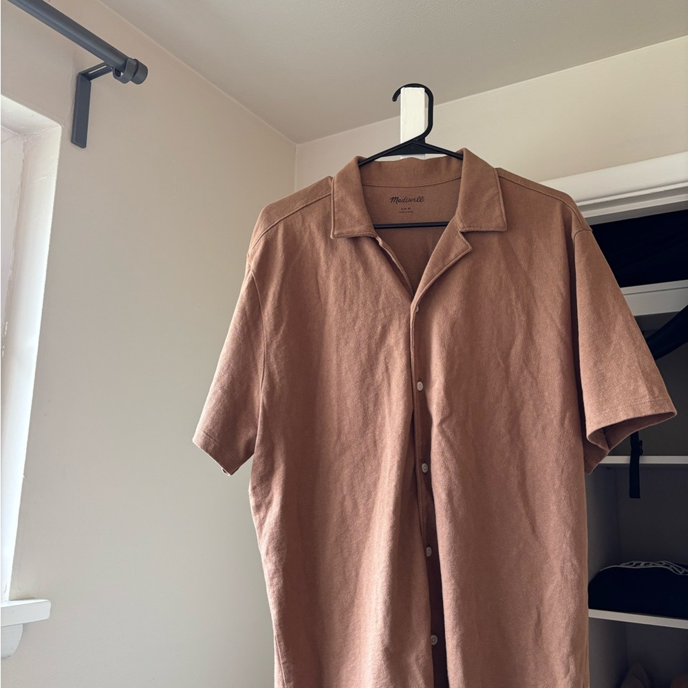 Madewell Brown Short Sleeve Button-Up Shirt